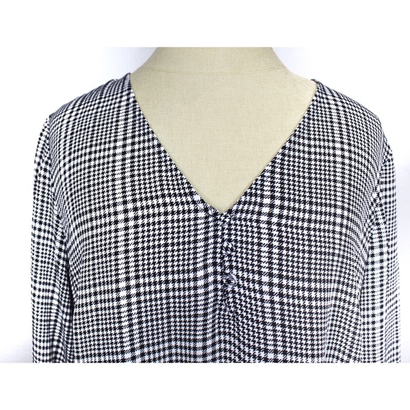 WHBM Gingham Balloon Sleeve Blouse Tops 8 Preowned - Picture 2 of 8